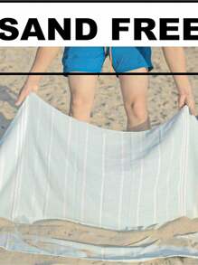 1pc Classic Series Durable Non-Shrink Turkish Tassel Beach Towel, Multi-Sized Sand-Proof, Absorbent, Quick-Drying, Lightweight Spa Travel Striped Sports Towel