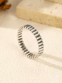 MODIAN 925 Sterling Silver Vintage Delicate Geometric Stackable Rings, Retro Daily Elegant Jewelry Gift For Women - Silver - View 3