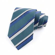 ZONFAZ Men's Striped Tie 7.5cm Tie Green Orange Stripes Ties Business Meeting Suit Wedding Party Office Tie Men's Gift Accessories - Multicolor - View 10