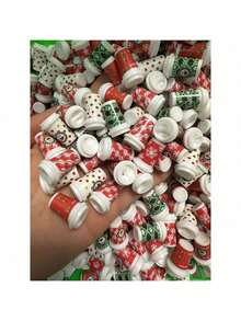 5/10 pièces Modèle de tasse à café de Noël simulée DIY, accessoires de café et de cuisine, accessoires photo parfaits, artisanat de bijoux DIY, fournitures artisanales, décoration de maison mignonne, Noël, cadeaux de Noël, cadeaux du Nouvel An, expédition en couleurs mélangées - Multicolore - Voir 12