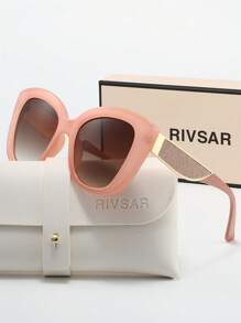 Óculos de Sol Polarizados com Strass em Formato de Olho de Gato RIVSAR para Mulheres, Elegantes para Lazer Externo, Festa, Viagem, Óculos de Sol Redondos com Joias em Formato de Olho de Gato, Óculos de Sol de Marca Premium para Presente de Férias, Ótimo para Dia dos Namorados, Natal, Halloween