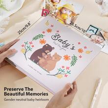 OUR ADVENTURE BOOK Memory Book Scrapbook Photo Album Pregnancy Diary Cute Animal Keepsake Record Growth Journal Hand Account For New Parents - White - View 1