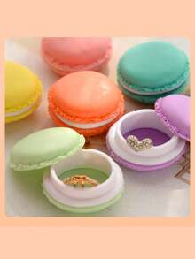 优雅马卡龙色迷你珠宝盒收纳盒，可爱百搭鲜艳小巧项链耳环配件收纳盒