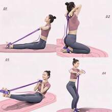 5 Pieces Of Yoga Exercise And Fitness Set. Pilates Ring, Foot Pedal Resistance Band, Skipping Rope, Resistance Sheet, 25cm Yoga Fitness Ball, Suitable For Both Men And Women's Fitness Training AIDS
