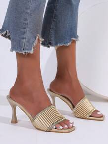 Women's Casual Outdoor High Heel Sandals, Easy Slip-On & Comfortable, Suitable For Daily Wear