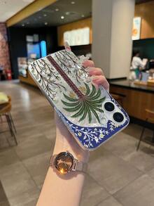 Shockproof Middle East Style Date Palm Tree Design Phone Premium Case Compatible With IPhone 14 Pro Max 15 Series 16 13 12 11 Plus Shiny Glitter Breathable Fashion Phone Cases Waterproof Anti-Fall Scratch Resistant Spring Gift - Transparent Tin Foil - View 6