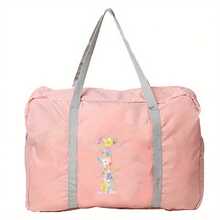 Bolsa de viaje con estampado de flores rosas, bolsa de equipaje, bolsa de mano, bolsa de fin de semana, bolsa de gran capacidad, impermeable, plegable, bolsa organizadora, bolso de lona con cremallera, para mujer, hombre, viajes, vacaciones, estudiantes, regreso a la escuela, accesorios de viaje, maleta, bolsa de gimnasio, bolsa de deporte, bolsa de hospital, bolsa de vacaciones, bolsa impermeable, bolsa de invierno, accesorios escolares - Rosa - Ver 34