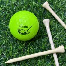 Balles de golf personnalisées, balles de golf personnalisables 3/6/9 pièces, personnalisez avec votre texte, 2 options de couleur, balles de golf haute visibilité à cœur en caoutchouc de haute qualité, cadeau inoubliable pour les golfeurs, idéal pour la Fête des Pères, remise des diplômes