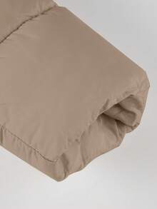 女士休闲连帽加厚夹克，带口袋，轻盈保暖加厚外套，适合日常穿着 - 杏色 - 查看 11