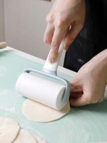 1 pieza Rodillo multiusos de plástico, rodillo para masa de plástico, cortador de pasta de acero inoxidable de 6 ruedas, rodillo de madera, rodillo de haya, rodillo para masa de pizza, utensilios de cocción, accesorios de cocina