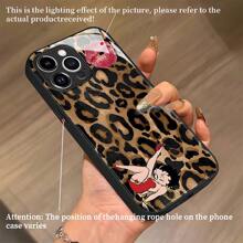 Leopard Betty Kiss Print Element-Design Phone Case, Suitable For IPhone Models 16, 15, 14 Pro Max, 13, 12, 11, XR, XS Plus Phone Cases, Made Of TPU Silicone Material, Providing Shock And Drop Protection, With Drop Protection Function, And Has A Very Good Hand Feel. It Is The Most Suitable Gift For Family, Friends, And Loved Ones.