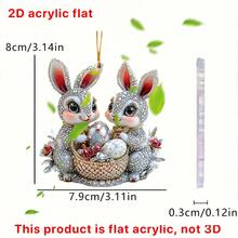 1 件复活节彩蛋和兔子亚克力 2D 平面多用途悬挂装饰 - 汽车、手机、背包、钥匙扣装饰的完美选择 - 春季庆祝活动的理想选择 - 复活节彩蛋和可爱的兔子悬挂饰品 - 可用于复活节、情人节、生日、周年纪念日和其他场合 - A - 查看 11