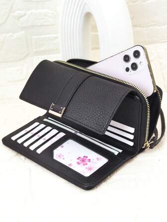 MINGYOU Ny kort vikplånbok för kvinnor, mjuk PU-dragkedja med multifunktion och stor kapacitet för korthållare, utsökt högkvalitativ modeminimalistisk avslappnad plånbok