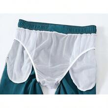 Bañadores para hombres de secado rápido, shorts de playa con bolsillos con cremallera y forro de malla - Yd8 Verde oscuro - Ver 4