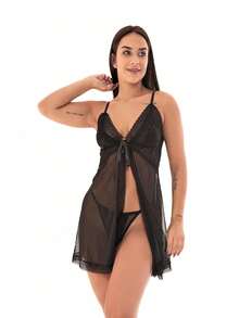 Women Nightgowns & Sleepshirts - Black - View 5