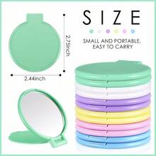 18 Pieces Compact Mirrors Bulk Gifts Mini Vintage Pocket Mirrors For Purse Small Portable Folding Round Makeup Stuffs For Travel Daily Use Party Favors Women Macaron Colors Great Selection - 馬卡龍顏色 - 查看 2