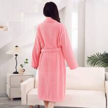 1 pieza Bata de baño para adultos, rosa, de felpa suave y absorbente de coral blanco a cuadros de piña, de secado rápido con capucha, adecuada para spa, hogar, baño, dormitorio, unisex vuelta al cole