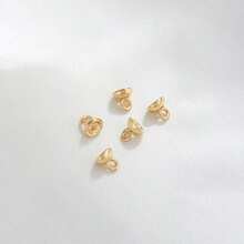 KMEOSCH 带盖闭合的隐藏线珠宝扣 - 适用于 DIY 手链项链的安全珠宝连接器、珠端扣、用于珠宝制作的封闭式跳环、18K 镀金防锈安全扣配件 - Bead End Cap - 查看 10