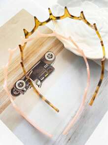 1pc Mother's Day Leopard Patterned Hair Hoop, Fashion Elegant Casual Minimalist Resin Material Girls Solid Shiny Leopard Tooth Headband Hair Accessory Set, Suitable For Daily, Commuting, Bathing, Makeup, Fixing Messy Hair, Wavy Hair Hoop, Hairband, Hair Hoop Headbands