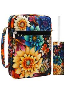 Bible Cover In Multiple Colors, Includes Matching Bookmark, Polyester Fiber Book Case With Handle And Zipper Pocket, Portable Church Bag For Bible Protection, Perfect Gift