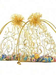 25/50/100PCS Eyelash Gauze Bags, Gift Packaging Bags, Gift Bags, Home And Daily Necessities, Festival And Party Supplies, Wedding Supplies, Gift Decoration Packaging, Nylon Bags, Jewelry And Accessory Packaging, Gift Hanging Bags, Beauty Bags, Skin Care Bags,