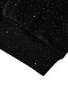 Women's Hooded Starry Sky Printed Loose Sweatshirt For Daily Leisure - Black - View 5