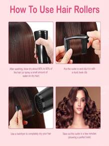 12/18/24 Stücke Lockenstab Haarwickler Set mit 12 selbsthaftenden Haarwicklern und 12 Edelstahlclips, geeignet für langes, mittellanges, kurzes, dickes und feines Haar, Pony und Volumen Locken, Haarstyling Set, Haarpflegewerkzeug, Schönheitsaccessoire Geschenk für Frauen