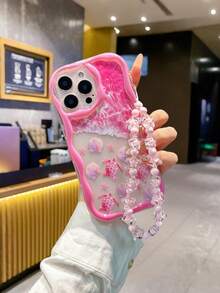 海洋光泽海洋波浪彩绘编织波浪边可爱红色保护手机壳适用于 IP 10，新款 IP 14 糖果彩绘防摔创意手机壳适用于 XR/7/8，适用于 IP15 Pro Max、Apple 13、14、11 软 TPU 防摔彩绘手机壳带直边 - 彩色 - 查看 3