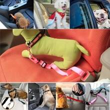 1pc Pet Car Seat Belt, Dog Retractable Safety Leash, Pet Leash, Car Seat Belt Nylon Safety Seat Belts Heavy Duty & Durable Car Harness For Dogs Dog Car Seat ,Dog Seatbelt