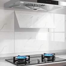 10/50pcs White Marble Pattern Smooth Ceramic Tile Stickers, Waterproof Self-Adhesive Wall Covering, Wall Renovation Decor Wallpaper