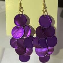 1 对时尚迷人长贝壳耳环，适合派对和日常佩戴 - 長款 - 查看 7