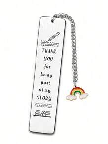 1pc New Book Design Stainless Steel Bookmark, Suitable As Teacher's Day, Graduation Season Gift For Teachers And Students Bag Charms Car Accessories Friend Sister Gift Ideas