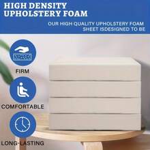 1 件 19.69 英寸 X19.69 英寸 X1.97 英寸 45D 高密度泡沫垫，室内装饰垫（用于餐椅垫、轮椅座椅更换）- 白色、黑色、灰色、浅蓝色