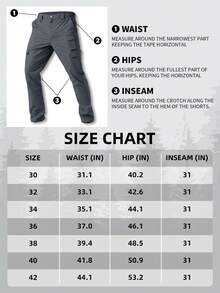 2 Pack 31" Men's Cargo Work Pants Water Resistant Tactical Pants Lightweight Hiking Ripstop Pants Outdoor Apparel - 31"黑色灰色 - 查看 6