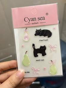 可爱的青苹果果冻树脂贴纸，DIY笔筒，电脑，手机装饰，夏季海洋元素，计划簿剪贴簿贴纸