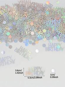 1包彩虹闪光彩纸屑，生日快乐桌面装饰，适用于生日派对、派对装饰、派对用品 - 彩色 - 查看 3