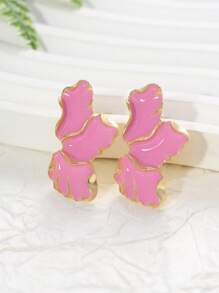 1 par de brincos pendentes com folhas decoradas, delicados e multicoloridos, adequados para uso o ano todo, adicionando vitalidade natural.