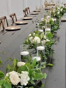 Decoraciones para la fiesta de bodas del Día de San Valentín, portavelas transparentes flotantes a prueba de viento, vasos hidropónicos de plantas de vidrio borosilicato de alta calidad, soporte para jarrón de mesa transparente para flores frescas