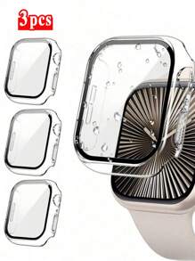 3 Stücke Gehäuse für Uhren aus Kunststoff mit Apfel-Design, geeignet für 38/40/41/42/44/45/49mm Ultra/SE/8/7/6/5/4/3/2/1