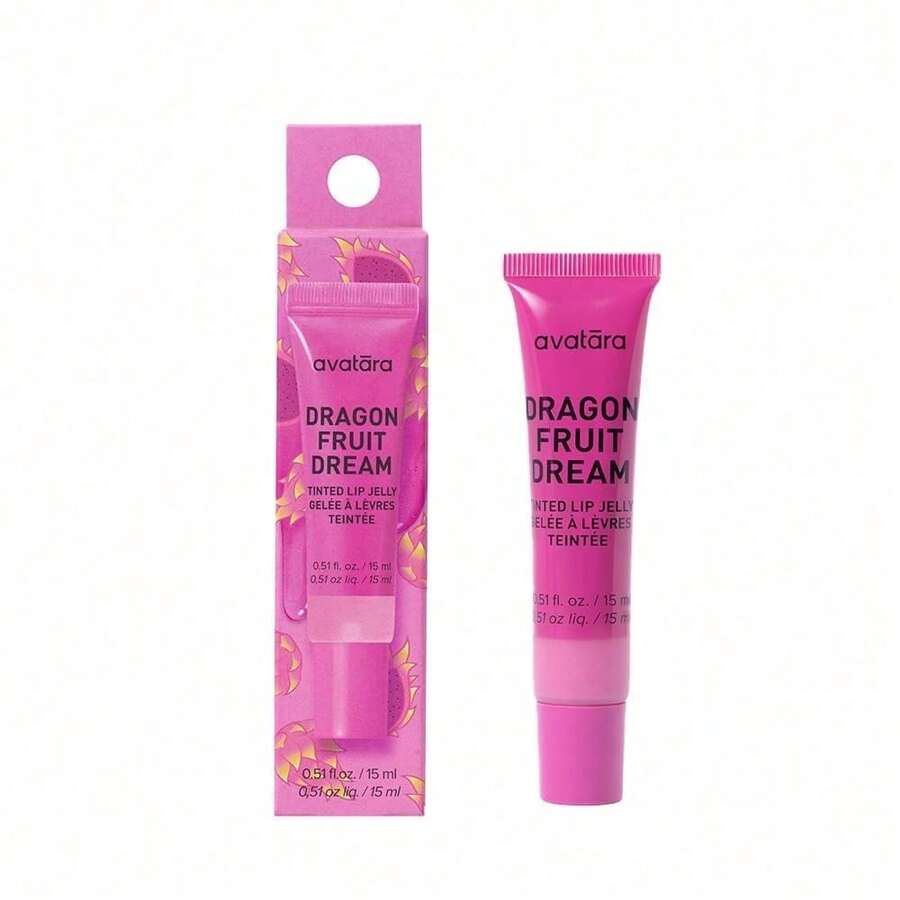 Guava Glow Tinted Lip Jelly, Hydrating Lip Gloss Treatment With Vitamin-Rich Botanicals, Pale Pink Tint, Vegan & Cruelty-Free, Soothes & Softens Dry Lips, 15mL/0.15 Fl Oz - Dragonfruit Dream - View 1