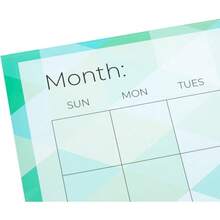 6-Pack Undated Monthly Adhesive Peel And Stick Calendar, Dry Erase Reusable Calendar For Wall, Home Office Schedule Reminders, Memo Notes, 3 Assorted Colors (13.75x12.8 In) - 1 - View 6