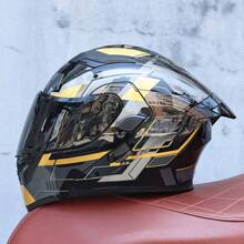Orz 169B-Motorcycle Helmet, Men's And Women's Flip Face Helmet, Dual Mirror Motorcycle Helmet, Four Season Color Tail Wing
