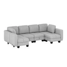Modern 4 6 Seater Sofa With Storage, Sectional Sofa Free Combination Sofa Bed, Removable Couch Back Cushion Covers - Fabric Small Sofa For Living Room,Multi-Parcels - Grey - View 2