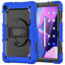 三合一平板电脑保护套，适用于 Tab M8 第四代/M9/M10 HD 10.1 英寸（第三代）（2022 年）TB-328FU/TB-328XU/M10 HD Plus（第二代）10.3 英寸（2020 年）（X606F）/M10 PLUS 10.6 英寸/M11 HD 11 英寸/Tab One 8.7 英寸/K9 TB305FU（2025 年）/MatePad SE 11/Redmi Pad SE 8.7，带肩带/支架 - 藍色 - 查看 8