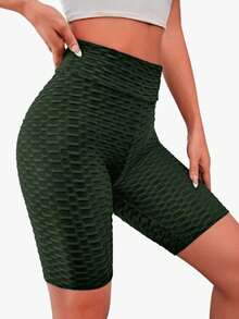 Biker Short Levanta Glúteos con Textura de Panal – Disponible en Varios Colores - Verde Oliva - Ver 2