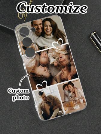 Personalized DIY Photo + Name Transparent Colorful Painted Thick Anti-Drop Protective Phone Case Compatible With IPhone 16/11/16pro/16plus/16promax/16e/15Promax/13/14/12/XS/XR/7G/8P, Compatible With Samsung Galaxy S25/S25PLUS/S25 Ultra/A16/A36/A26/A56/A50/A12,Cell Phones & Accessories,Season Picks,Fashionable Personalized Phone Case,Boyfriend,Girlfriend,Family,Friends,Grandparents,Couple,For Anniversaries,For Birthdays