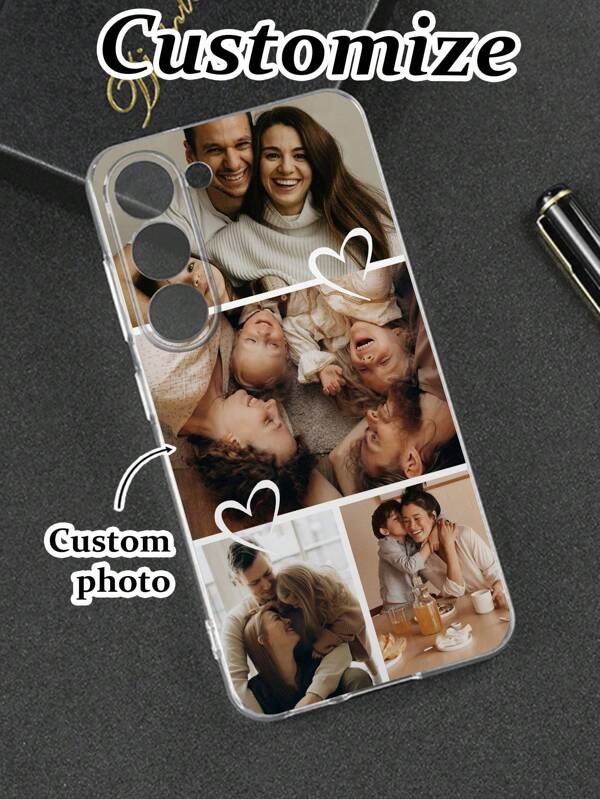 Funda protectora de teléfono personalizada DIY con foto + nombre, pintada de colores transparentes y gruesa, a prueba de caídas, compatible con iPhone 16/11/16pro/16plus/16promax/16e/15Promax/13/14/12/XS/XR/7G/8P, compatible con Samsung Galaxy S25/S25PLUS/S25 Ultra/A16/A36/A26/A56/A50/A12, Accesorios de teléfonos celulares, Selección de temporada