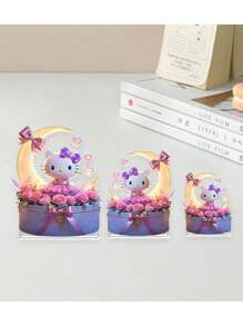 Sanrio 3 Stücke Ferienhaus-Tierstatuen-Ornament, kreative süße Pyjama-Frosch-Statuen-Ornamente aus Harz, geeignet für Wohnzimmer, Schlafzimmer, Arbeitszimmer, Büro, Desktop-Statuen-Ornamente
