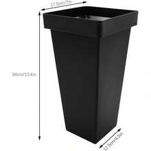 12 Pcs Flower Buckets 13.4 Inch Modern Floral Bucket Freestanding Plastic Flower Vases Floral Centerpiece Container For Table Home Wedding Party Decoration Decor (Black)[Best Gift For Family&Friends] - 黑色 - 查看 2