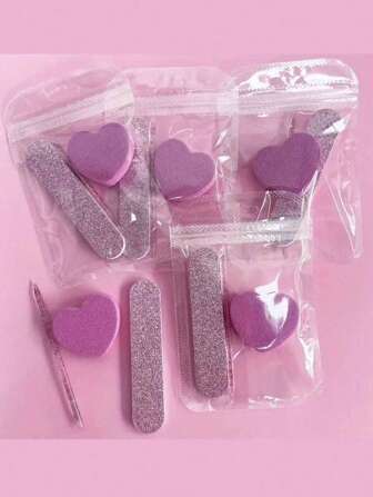 Paquete de 3 piezas Juego de bolígrafos de puntos de cristal multicolor con bloque de tofu con forma de corazón y lima de uñas de madera para manicura, herramientas de cuidado de uñas de acabado de lujo, suministros de uñas, herramientas de uñas, herramientas de arte de uñas, de vuelta a la escuela, uñas, herramientas de uñas para uñas postizas